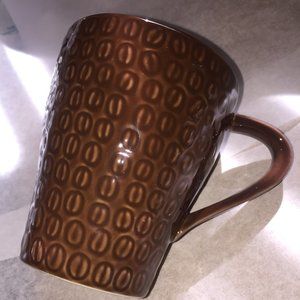 STARBUCKS 2008 Coffee Mug Embossed Coffee Beans